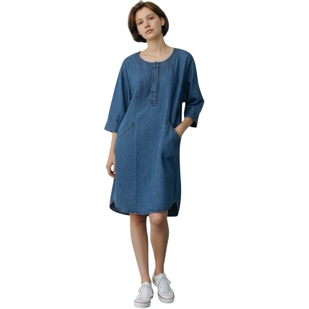BDG Urban Outfitters Women's Denim Dress Pop Over Placket Neckline SZ S S-P